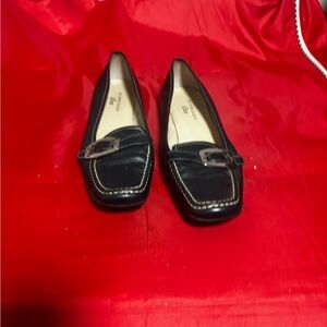 Classic Black Women's Loafers with Buckle